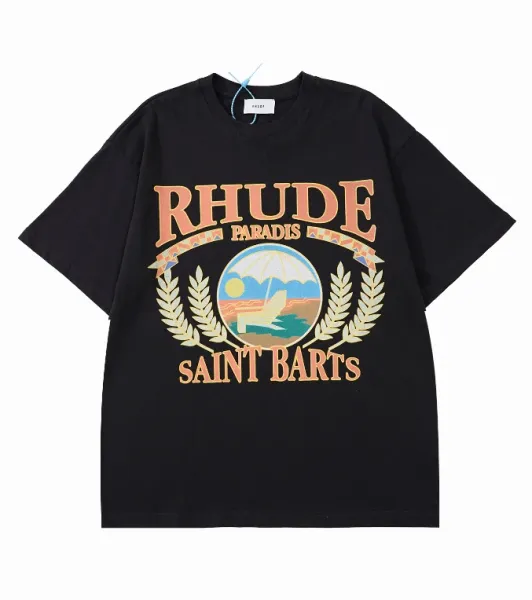 Rhude Paradis Saint Barts Graphic T-Shirt Black - 1