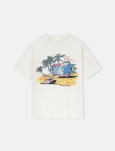 Rhude Beach Hut Graphic T-Shirt Off-White - 1