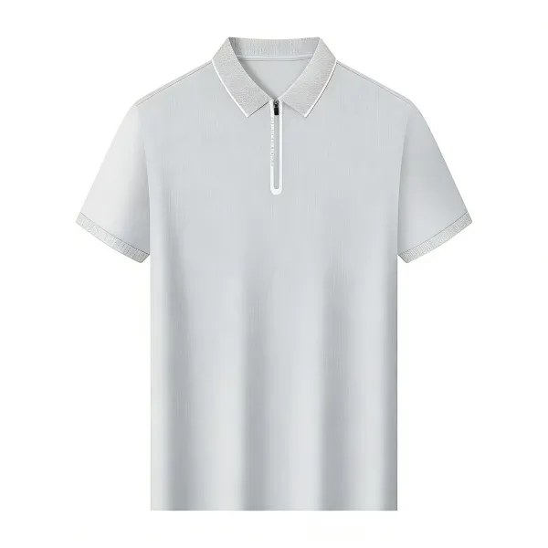 Design Zip-Neck Polo White Tops Polo - 10