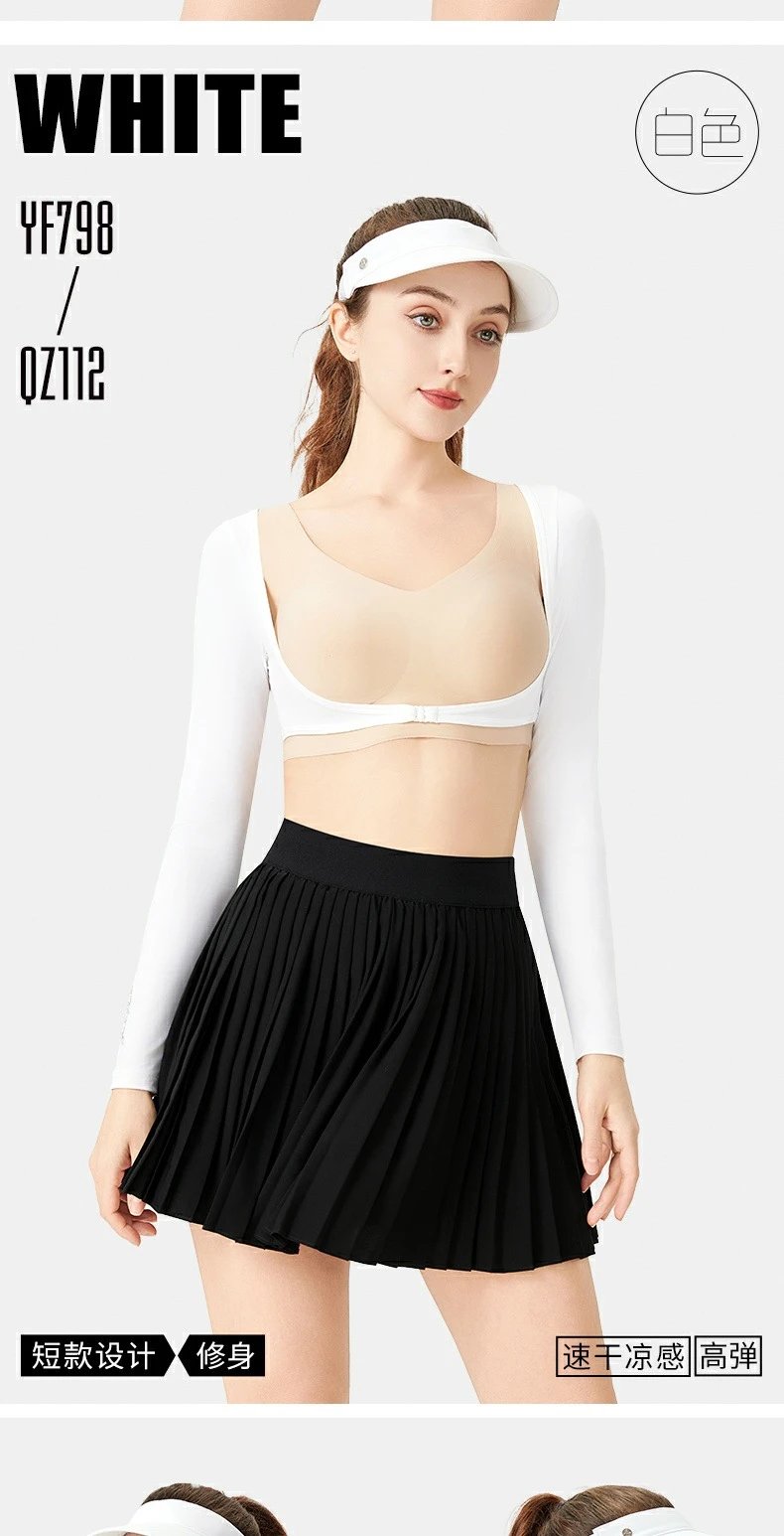Design Golf Ice Silk Base Layer Black Long Sleeve Crop Top Base Layer - 12