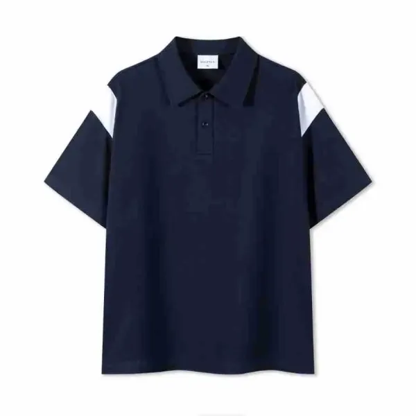 Design Color-Block Polo Navy and White Polo Tops Polo - 1
