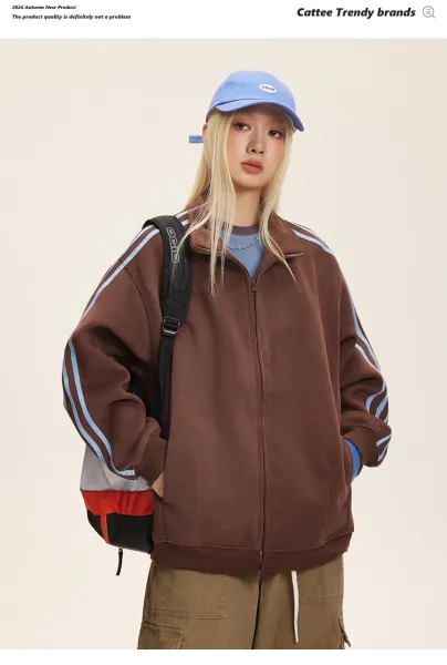 Design Track Jacket Navy with Gold Stripes Outerwear - 16