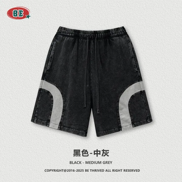Design BE Thrived Denim Shorts Black-Medium Grey Shorts - 1