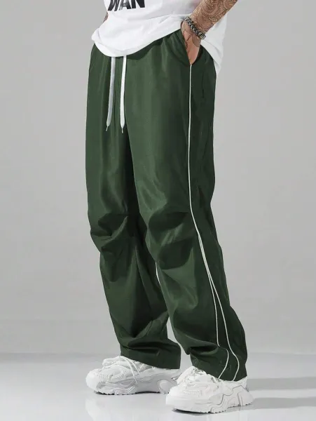 HAN Track Pants Army Green with White Stripe Sweatpants - 1