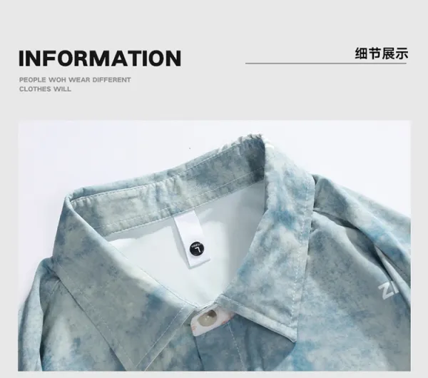 Design Tie-Dye Ombre Short Sleeve Shirt Tops Shirt - 21