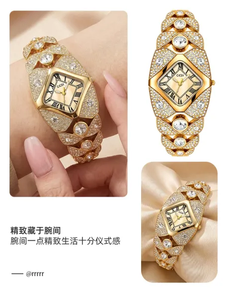 Design GEDI Crystal-Embellished Blue Mother-of-Pearl Dial Quartz Watch Watches - 13