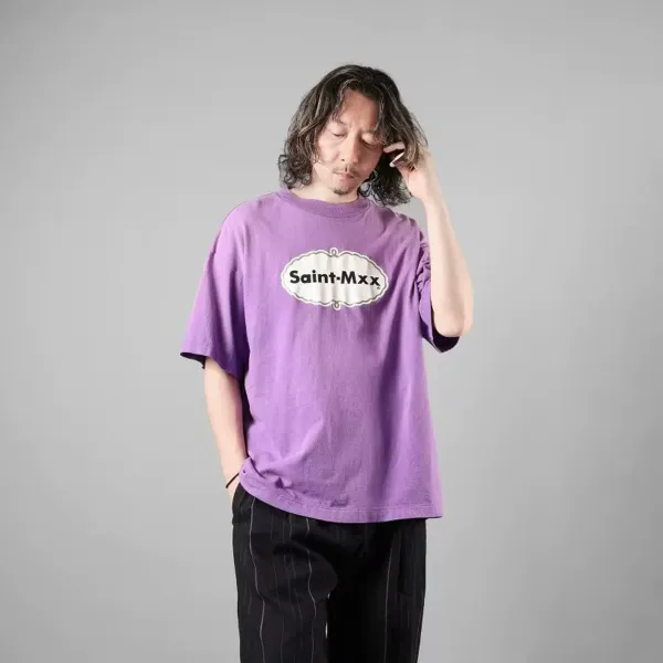 Design Saint-Mxx Logo Graphic T-Shirt Purple T-Shirts - 4