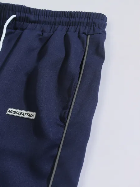 Design Muscle Attack Track Pants Black with White Stripe Sweatpants - 9