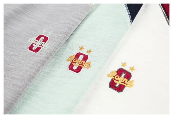 Design Raglan Sleeve Color-Block T-Shirt White Burgundy Brown - 12