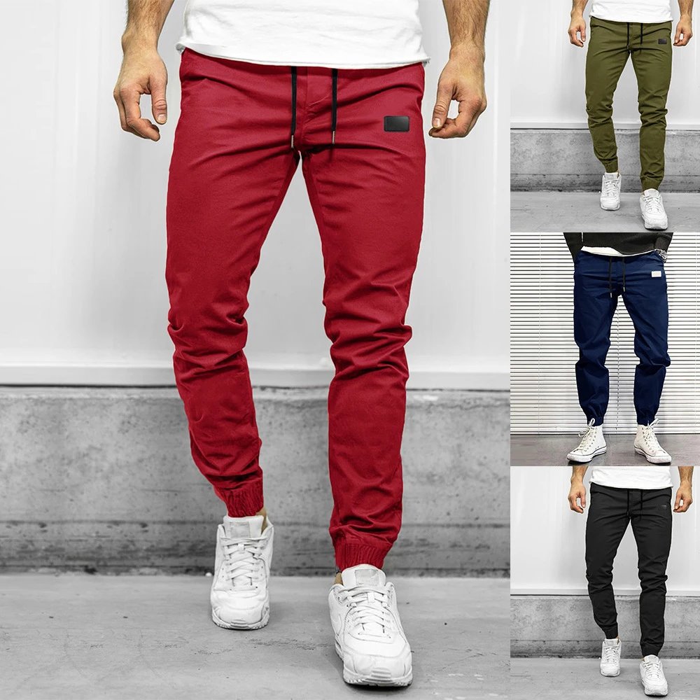 Design Jogger Pants Black with Drawstring Waist and Cuff Detail - 3