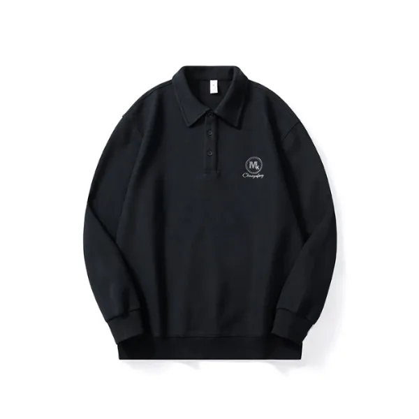 Design Polo Sweatshirt Black Polo Shirt - 1