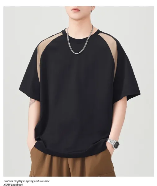 Design Color-Block Oversized T-Shirt Black - 19