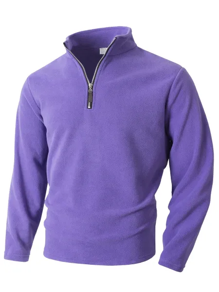 Design Quarter-Zip Fleece Pullover Black Sweater - 43