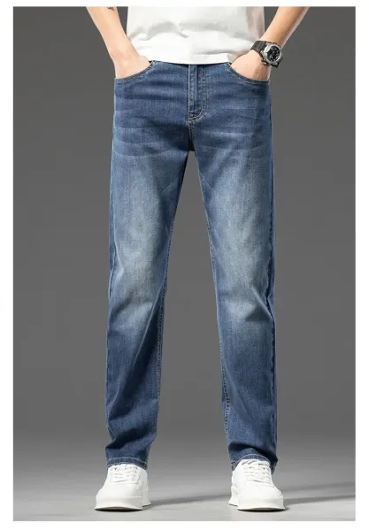 Design Classic Straight Fit Mid-Wash Blue Jeans - 22