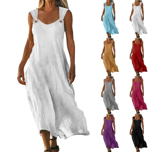 Design Sleeveless Ring-Strap Maxi Dress Red - 3