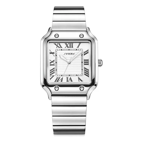 Design Sinobi Square Dial Silver Watch Watches - 1
