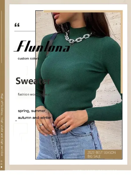 Design Ribbed V-Neck Long Sleeve Sweater Light Blue - 13