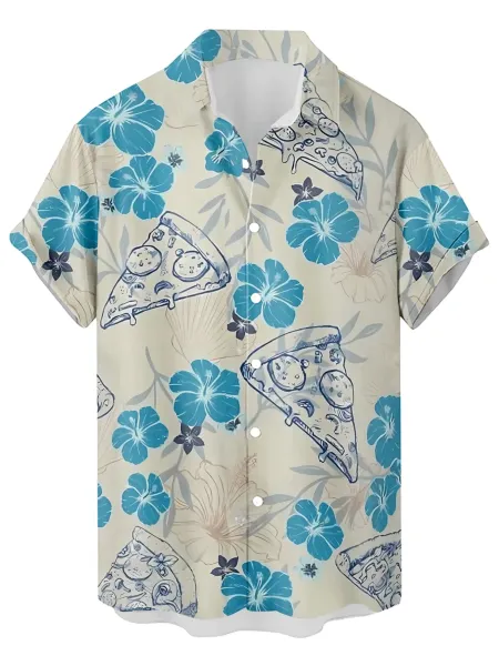 Design Cat Face Print Black Hawaiian Shirt - 9