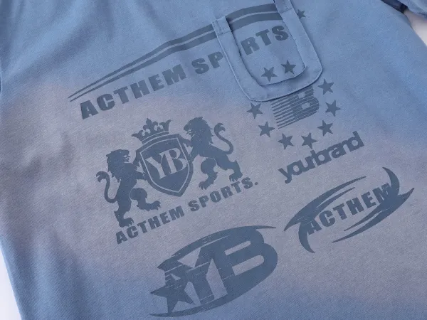 Design Acthem Sports Pocket Graphic T-Shirt Blue T-Shirts - 11
