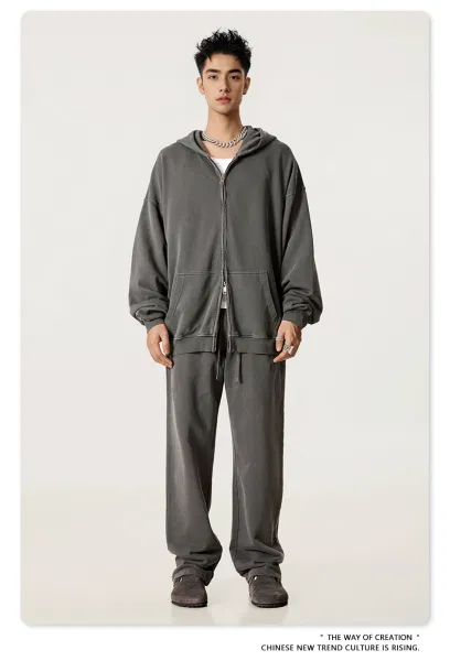Design Beingmove Zip-Up Hoodie Medium Gray Hoodie - 23