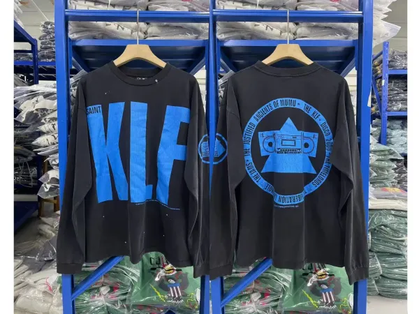 Design Saint x KLF Disco 2000 Long Sleeve T-Shirt Black / Blue T-Shirts - 1