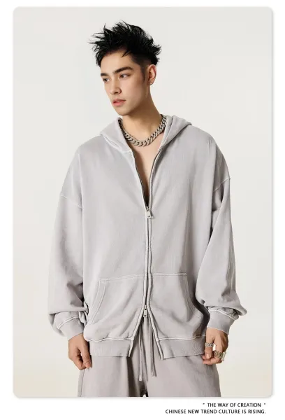 Design Beingmove Zip-Up Hoodie Medium Gray Hoodie - 32