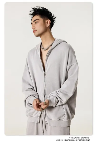 Design Beingmove Zip-Up Hoodie Medium Gray Hoodie - 33