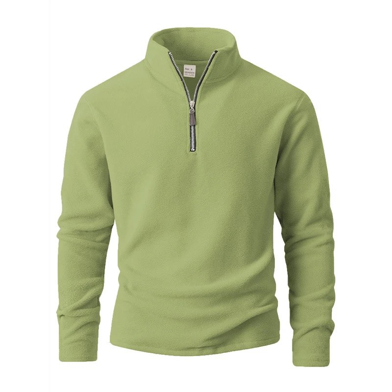 Design Quarter-Zip Fleece Pullover Black Sweater - 63