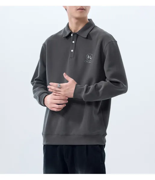 Design Polo Sweatshirt Gray Polo Shirt - 13