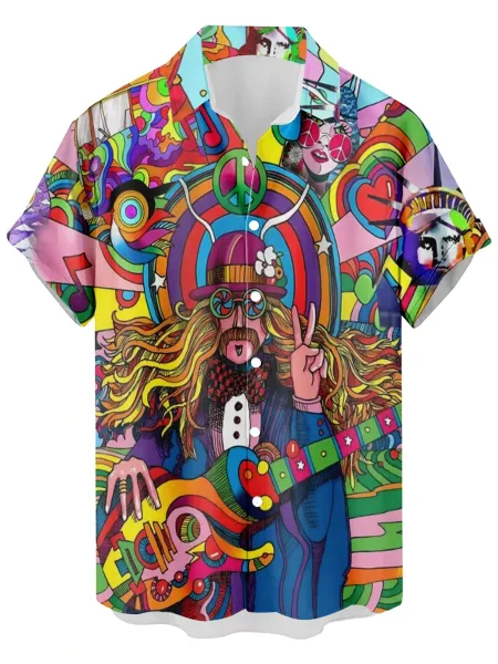 Design Cat Face Print Black Hawaiian Shirt - 42