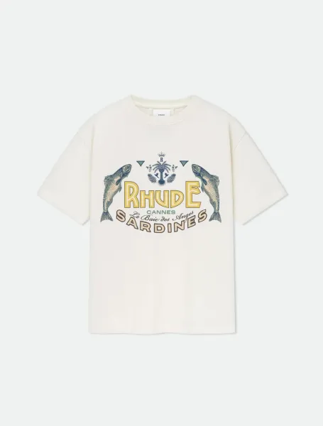 Rhude Sardines Graphic Print Off-White T-Shirt - 1