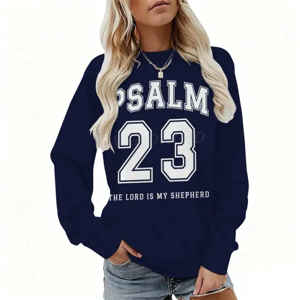 Design Psalm 23 The Lord Is My Shepherd Navy Hoodie - 1