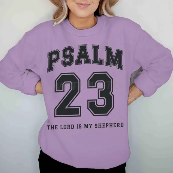 Design Psalm 23 The Lord Is My Shepherd Lavender Oversized Sweatshirt Sweater - 1