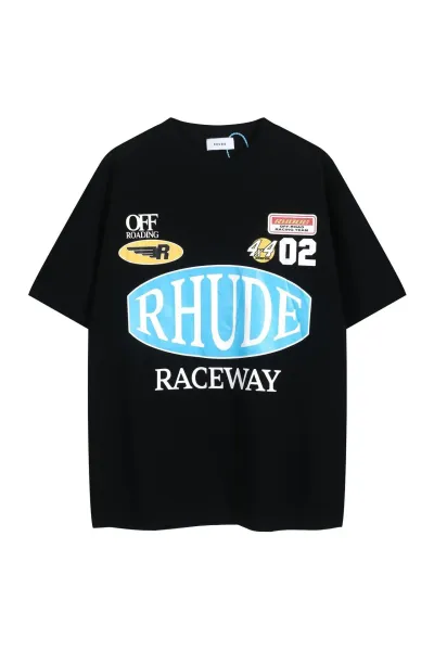 Rhude Raceway Oversized Graphic T-Shirt Black - 1