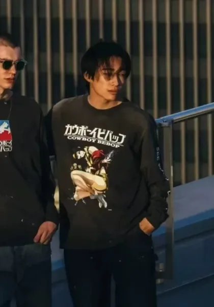 Design Graffiti Print Oversized Long-Sleeve T-Shirt White - 24