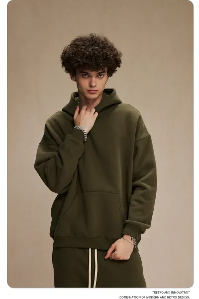 Design 350G Thickened Faint Yellow Hoodie - 15