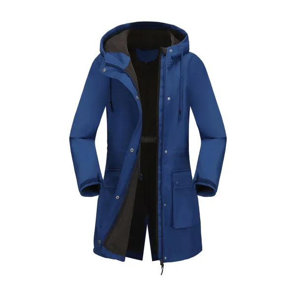Design Hooded Parka Coat in Royal Blue Outerwear.parka - 1