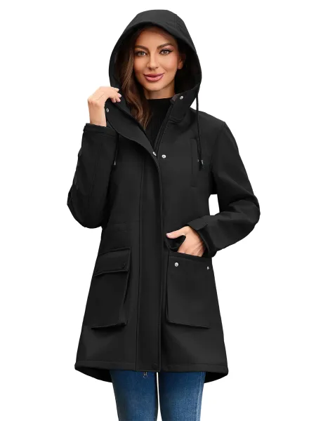 Design Parka-Style Hooded Coat Army Green Outerwear - 20