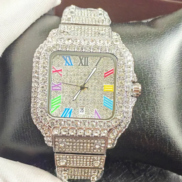 Design Square Crystal-Encrusted Watch Multicolor Rose Gold Tone Watch Watches - 10