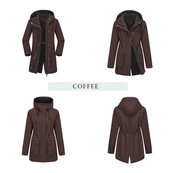 Design Parka-Style Hooded Coat Army Green Outerwear - 30
