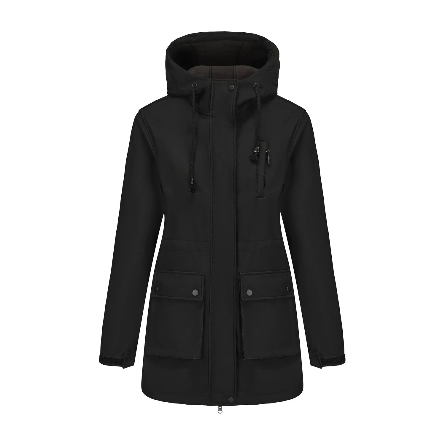 Design Parka-Style Hooded Coat Army Green Outerwear - 54