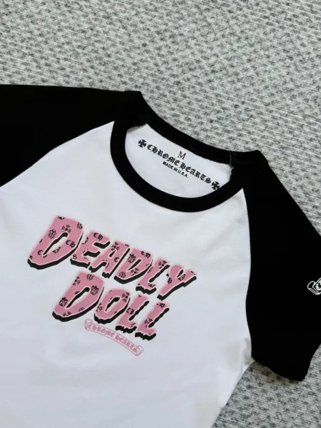 Chrome Hearts Deadly Doll Raglan T-Shirt White / Black - 8