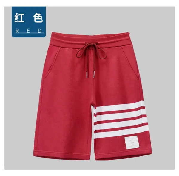 Thom Browne 4-Bar Stripe Pink Sweat Shorts - 14