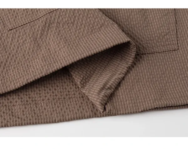 Design Waffle-Textured Half-Zip Poncho Top Brown - 23