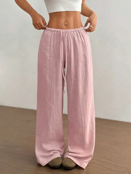 Design Wide-Leg Crinkle Cotton Pants White - 20