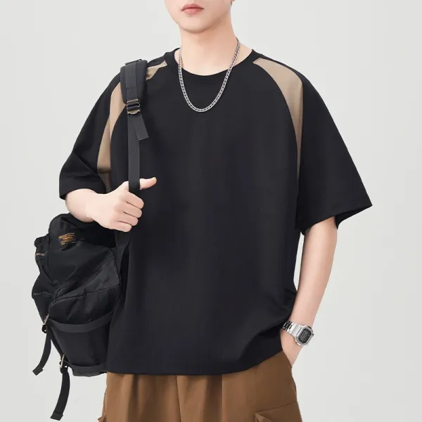 Design Color-Block Oversized T-Shirt Black - 1