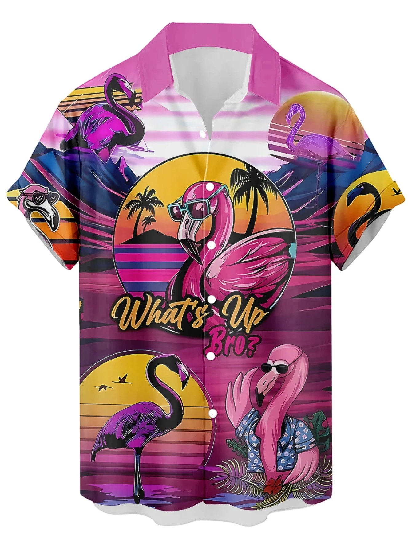 Design Cat Face Print Black Hawaiian Shirt - 30
