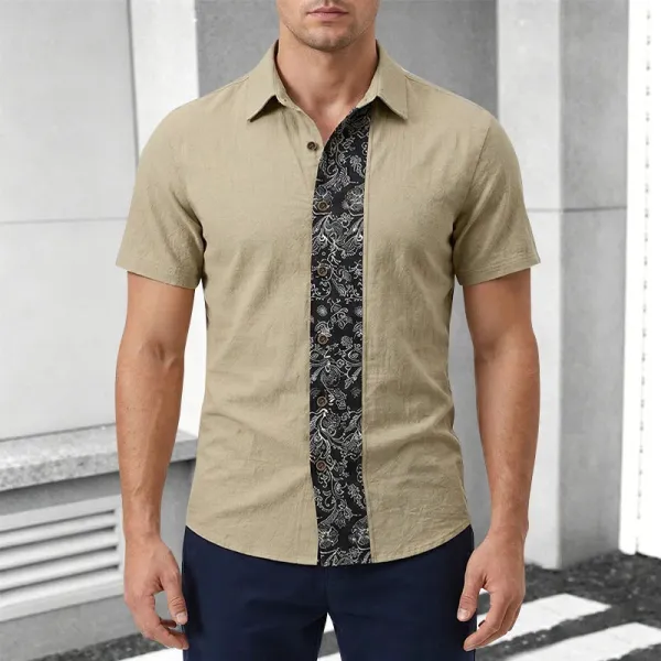 Design Paisley Panel Shirt Black - 9