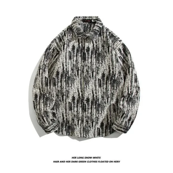 Design Abstract Print Long-Sleeve Shirt Tops Shirt - 1