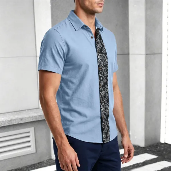 Design Paisley Panel Shirt Black - 18